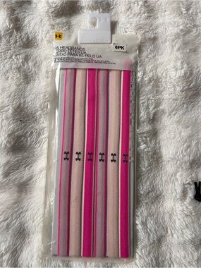 Under Armour Pink & Light Pink Striped Athletic Headbands - 6 Pack